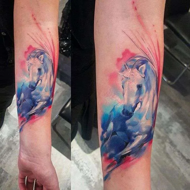 水彩 tattoo 艺术家 Adam Kremer | Акварельная татуировка тату-мастера Adam Kremer